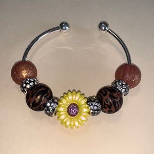 Handmade 🌻Sunflower & Leopard Print Bracelet